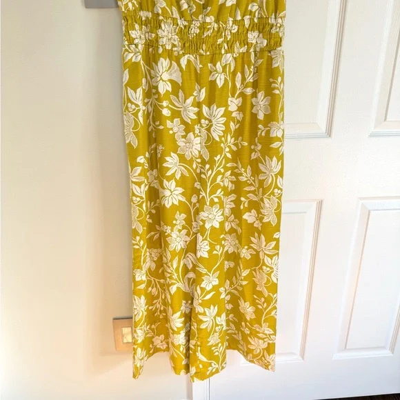 Anthropologie Women’s Somerset Wide Leg Jumpsuit in Chartreuse Pockets M Boho - Picture 5 of 15